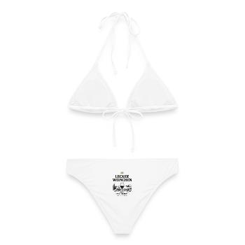 Wein Lecker Weinchen Club Weinliebhaber JGA Wein - Frauen Bikini - Weiß - Hinten - AI Model Female 172 dark (172cm)