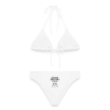 Sekt Lecker Sektchen Club Prosecco JGA Mädelsabend - Frauen Bikini - Weiß - Hinten - AI Model Female 172 dark (172cm)