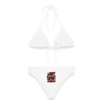 Das Gaspedal Um Gottes Willen - Frauen Bikini - Weiß - Hinten - AI Model Female 172 dark (172cm)