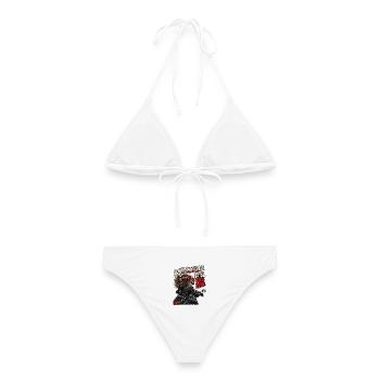 Läuse-Rückerstattung – lustiger Biker-Vorbeigehen-Witz - Frauen Bikini - Weiß - Hinten - AI Model Female 172 dark (172cm)