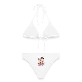 Kleinen Menschen helfen, große Schritte zu machen - Frauen Bikini - Weiß - Hinten - AI Model Female 172 dark (172cm)