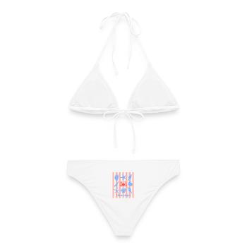 Strandgut Muscheln Seesterne und Krebs - Frauen Bikini - Weiß - Hinten - AI Model Female 172 dark (172cm)