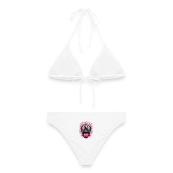 Monster Auge Zunge - Frauen Bikini - Weiß - Hinten - AI Model Female 172 dark (172cm)