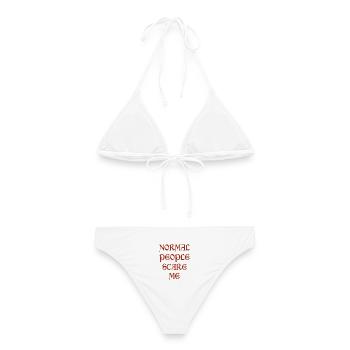 Normal People Scare Me - lustiger Meme - Frauen Bikini - Weiß - Hinten - AI Model Female 172 dark (172cm)