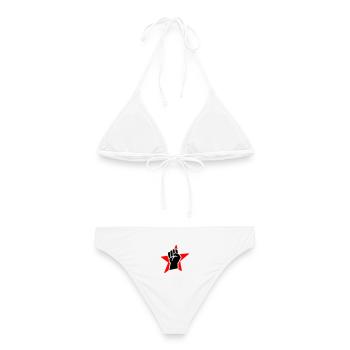 revolution fist (for black shirts) - Bikini femme - blanc - Dos - AI Model Female 172 dark (172cm)