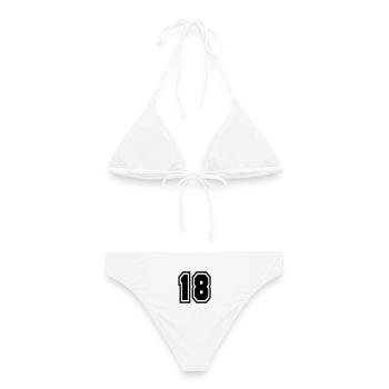 18 - Frauen Bikini - Weiß - Hinten - AI Model Female 172 dark (172cm)