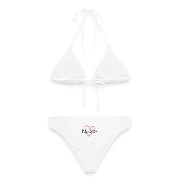 Nichte Herz Geschenk Geschenkidee Partnerlook - Frauen Bikini - Weiß - Hinten - AI Model Female 172 dark (172cm)