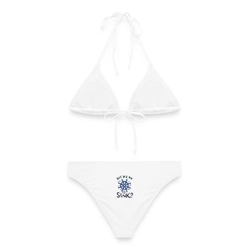 Bateau voile cadeau de capitaine - Bikini femme - blanc - Dos - AI Model Female 172 dark (172cm)