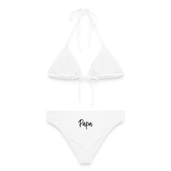 Papa Familie Eltern Liebe Typografie Geschenk - Frauen Bikini - Weiß - Hinten - AI Model Female 172 dark (172cm)