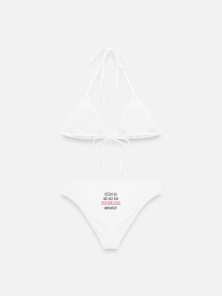 Heiratsantrag Verlobung Antrag Hochzeit Freundin - Frauen Bikini - Weiß