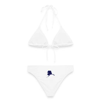 state of alaska - Frauen Bikini - Weiß - Hinten - AI Model Female 172 dark (172cm)