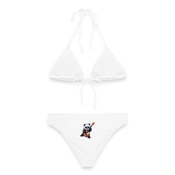 guitare, guitariste, jouer de la guitare - Bikini femme - blanc - Dos - AI Model Female 172 dark (172cm)