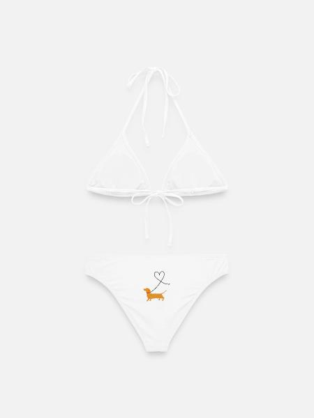 Dackel mit Herzballon - Frauen Bikini - Weiß