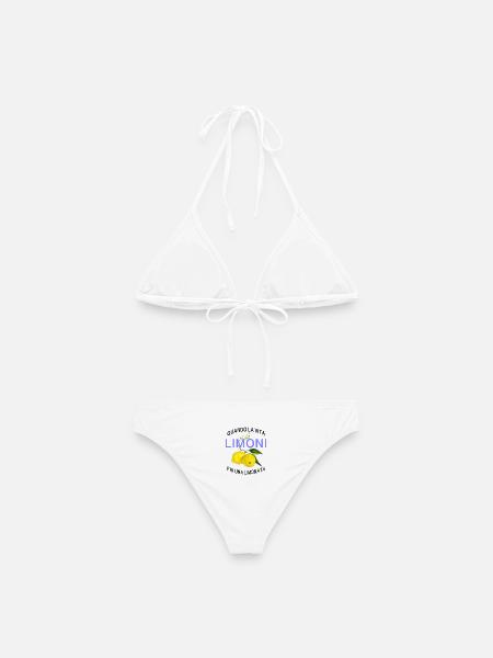 Limone Lebenslust Spruch - Frauen Bikini - Weiß