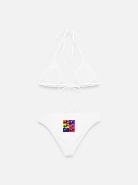 Bunte Sushi-Design mit Pop-Art-Stil - Frauen Bikini - Weiß