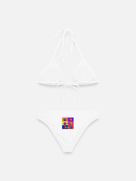 Pop Art Apfel Collage Design - Frauen Bikini - Weiß