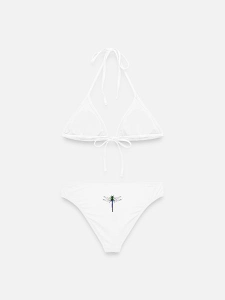 Neon Dragonfly Kybalion Combination Design Woman - Women's Bikini - white