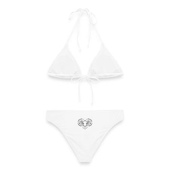 Tête de bélier forte - Bikini femme - blanc - Dos - AI Model Female 172 dark (172cm)