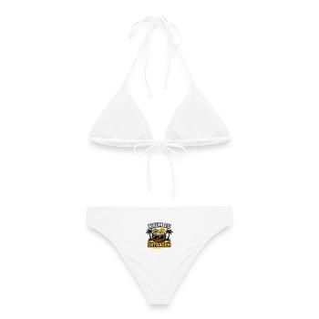 Kokosnuss Strandheld  - Frauen Bikini - Weiß - Hinten - AI Model Female 172 dark (172cm)