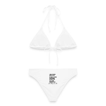 Liebe Person vor mir Spruch Liebe Freude - Frauen Bikini - Weiß - Hinten - AI Model Female 172 dark (172cm)