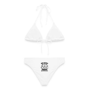 FCK AFD Waschbär - Wir kacken auf die AfD - Frauen Bikini - Weiß - Hinten - AI Model Female 172 dark (172cm)