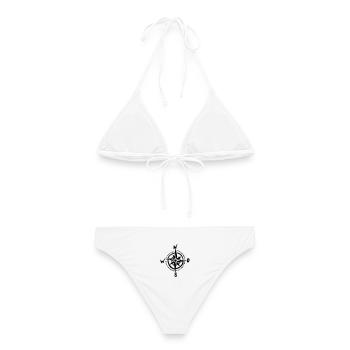 Kompass  - Frauen Bikini - Weiß - Hinten - AI Model Female 172 dark (172cm)