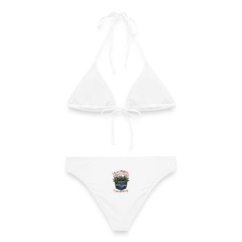 Taschen-Mistelzweig-Kuss - Frauen Bikini - Weiß - Hinten - AI Model Female 172 dark (172cm)