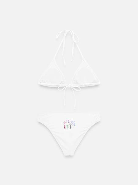 Bunte Giraffen Pop-Art Muster - Frauen Bikini - Weiß