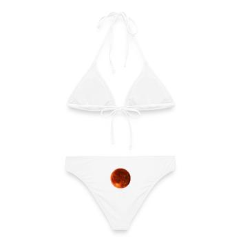 roter Blutmond - Frauen Bikini - Weiß - Hinten - AI Model Female 172 dark (172cm)