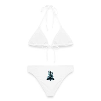 Keine Abkürzungen - Frauen Bikini - Weiß - Hinten - AI Model Female 172 dark (172cm)