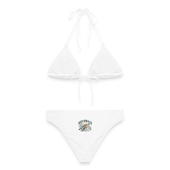 Save Our Seas Sea Turtle - Frauen Bikini - Weiß - Hinten - AI Model Female 172 dark (172cm)