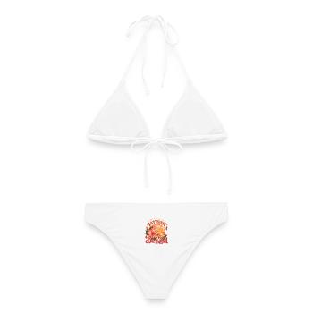In A World Be Kind Tropical - Frauen Bikini - Weiß - Hinten - AI Model Female 172 dark (172cm)
