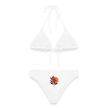 Sunset Leaf Silhouette - Frauen Bikini - Weiß - Hinten - AI Model Female 172 dark (172cm)