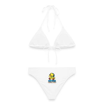 Duck mit Kopfhörern – Good Tunes Zero Thougts - Frauen Bikini - Weiß - Hinten - AI Model Female 172 dark (172cm)