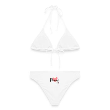 Cadeau d'amour coeur maman - Bikini femme - blanc - Dos - AI Model Female 172 dark (172cm)