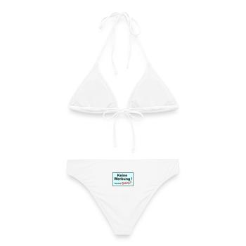 Keine Werbung powered by - Frauen Bikini - Weiß - Hinten - AI Model Female 172 dark (172cm)
