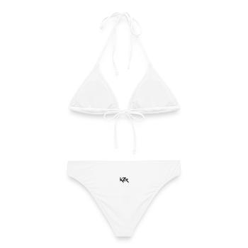 Monogramme KZ Géométrique - Bikini femme - blanc - Dos - AI Model Female 172 dark (172cm)