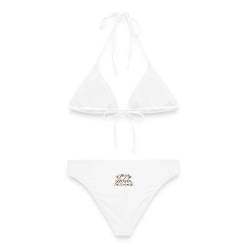 Du siehst mein Lächeln – Nicht meine Geschichte - Frauen Bikini - Weiß - Hinten - AI Model Female 172 dark (172cm)