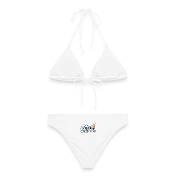 Freddo Cappuccino Schrift mit Eiskaffee - Frauen Bikini - Weiß - Hinten - AI Model Female 172 dark (172cm)
