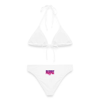 Purple Party Gradient Großbuchstaben - Frauen Bikini - Weiß - Hinten - AI Model Female 172 dark (172cm)