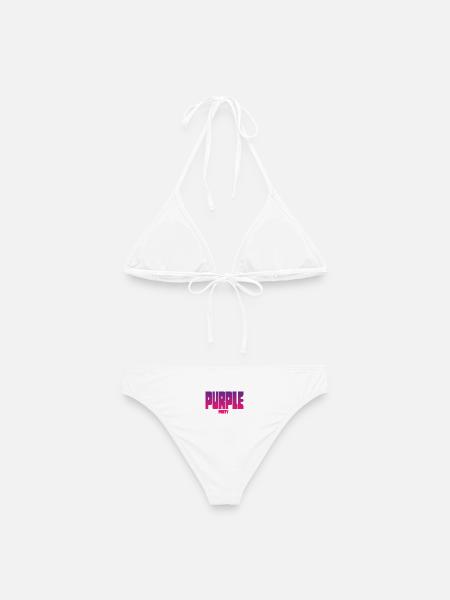 Purple Party Gradient Großbuchstaben - Frauen Bikini - Weiß