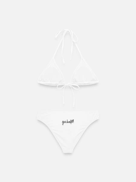 geschafft Ziel erreicht Geschenkidee Prüfung Abi - Frauen Bikini - Weiß