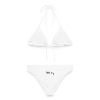 Bowling Pin und Ball Muster - Frauen Bikini - Weiß - Hinten - AI Model Female 172 dark (172cm)