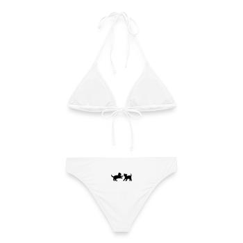 Zwei Kätzchen, die - Frauen Bikini - Weiß - Hinten - AI Model Female 172 dark (172cm)