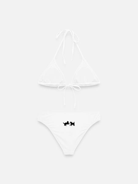 Zwei Kätzchen, die - Frauen Bikini - Weiß