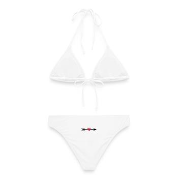 Flèche avec cadeau d'amour coeur cupidon - Bikini femme - blanc - Dos - AI Model Female 172 dark (172cm)