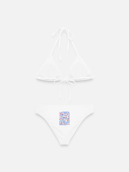 Spielstraße - Frauen Bikini - Weiß