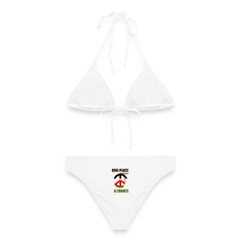 Peace Symbol for Palestine – Give Peace a Chance - Frauen Bikini - Weiß - Hinten - AI Model Female 172 dark (172cm)
