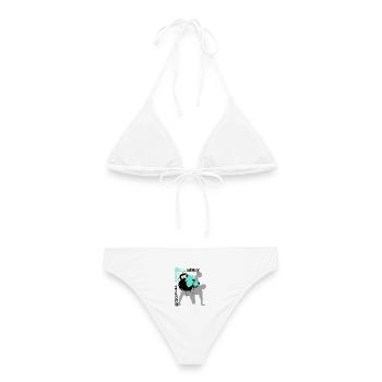 Kettlebell Strong  - Frauen Bikini - Weiß - Hinten - AI Model Female 172 dark (172cm)