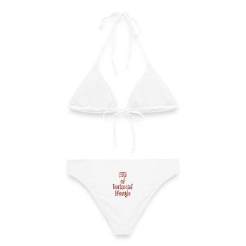 CEO of Horizontal Lifestyle -lustiger Spruch -Meme - Frauen Bikini - Weiß - Hinten - AI Model Female 172 dark (172cm)